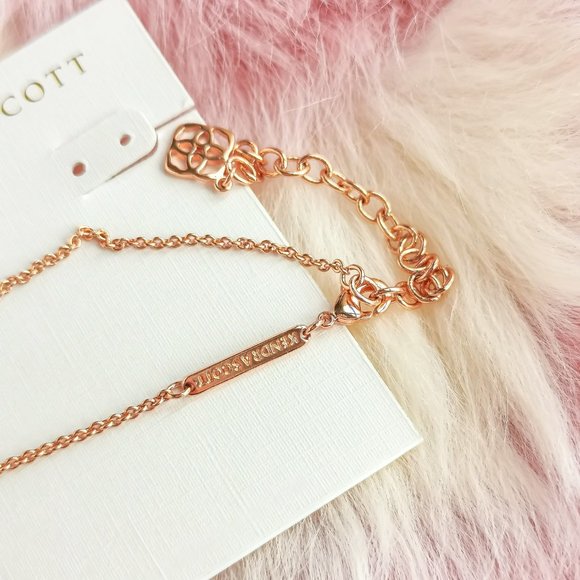 Rose Gold Elisa Dichroic Glass Pendant Necklace - Picture 3 of 3